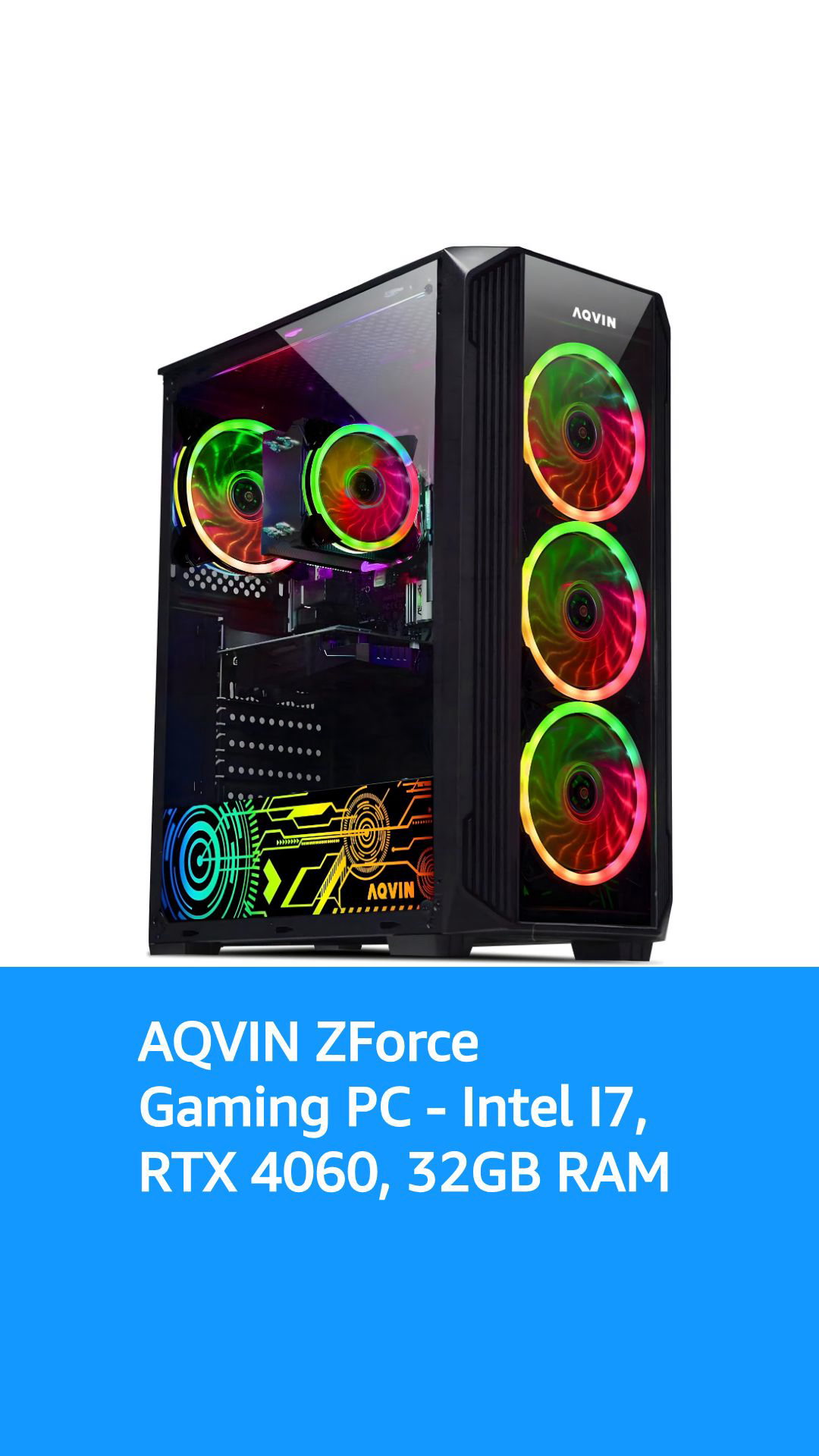 AQVIN Gaming Desktop Computer Tower PC - Hexa Core i7 Processor Up
